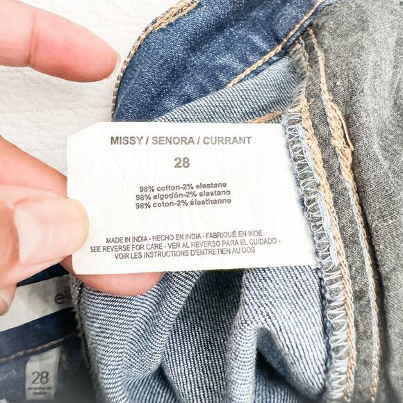 Ella Moss Cropped Wide Leg Faux Back Pocket Denim Jeans Size 28 - Picture 9 of 10